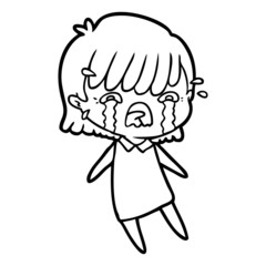 cartoon girl crying