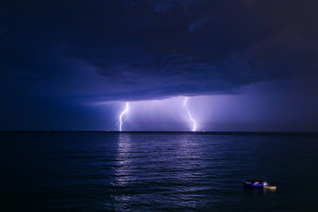 Thunderstorm on a sea
