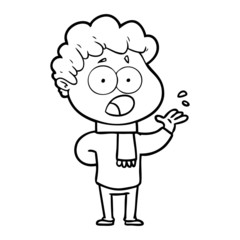 cartoon man gasping in surprise