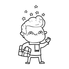 Fototapeta premium cartoon excited man