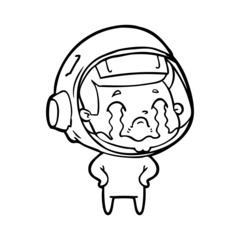 cartoon crying astronaut