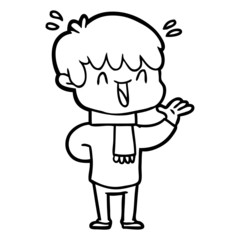 cartoon laughing boy