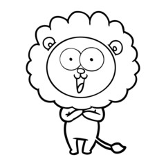 Fototapeta premium happy cartoon lion