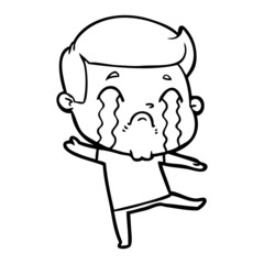 cartoon man crying