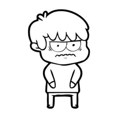 annoyed cartoon boy