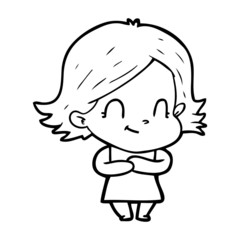 cartoon friendly girl