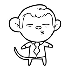 cartoon suspicious monkey