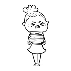 cartoon angry woman