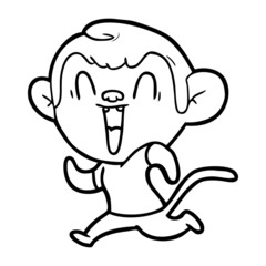 cartoon laughing monkey