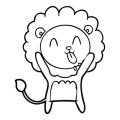 happy cartoon lion
