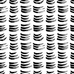 Abstract seamless hand drawn pattern. Modern grunge texture. Monochrome brush painted background. Texture with black strokes.