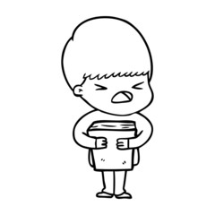 cartoon stressed man