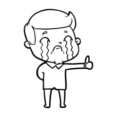 Obraz premium cartoon man crying