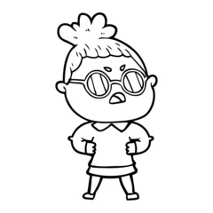 Obraz premium cartoon annoyed woman
