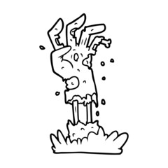 spooky zombie hand cartoon