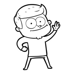 Obraz premium cartoon happy man