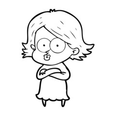 cartoon girl pouting