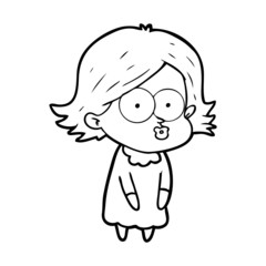 cartoon girl pouting