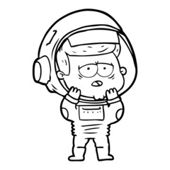 Obraz premium cartoon tired astronaut