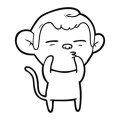 Fototapeta premium cartoon suspicious monkey