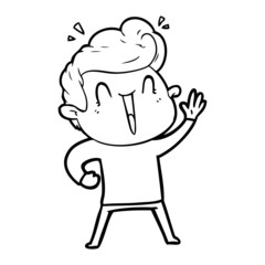 cartoon excited man