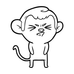 Fototapeta premium cartoon annoyed monkey