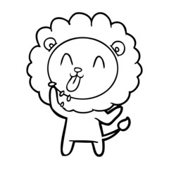 happy cartoon lion