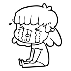 cartoon woman in tears