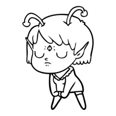 cartoon alien girl