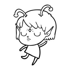 cartoon alien girl
