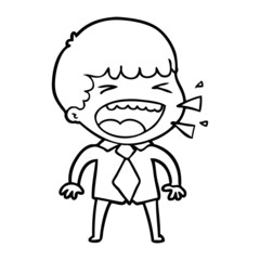 Obraz premium cartoon laughing man