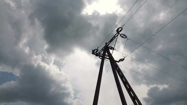 High quality video of electric pole in real 1080 slow motion 250fps