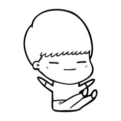 cartoon smug boy