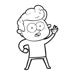cartoon staring man