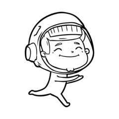 Obraz premium happy cartoon astronaut