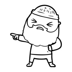 Obraz premium cartoon man with beard