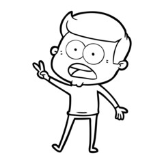 Naklejka premium cartoon shocked man