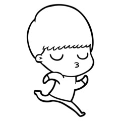 cartoon calm boy