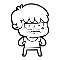 annoyed cartoon boy