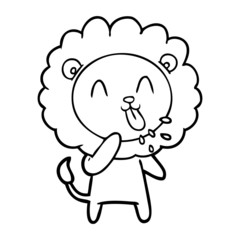 happy cartoon lion