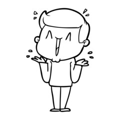 cartoon excited man
