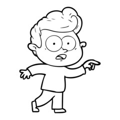 cartoon staring man