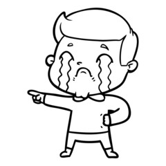 cartoon man crying