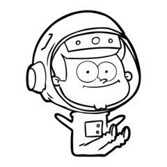 happy astronaut cartoon