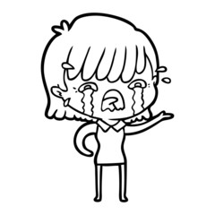cartoon girl crying