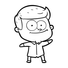 Obraz premium cartoon happy man