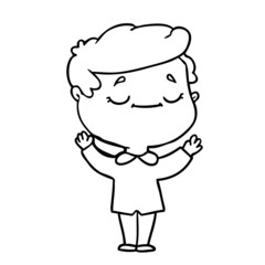 cartoon peaceful man