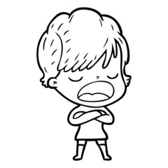 cartoon woman talking