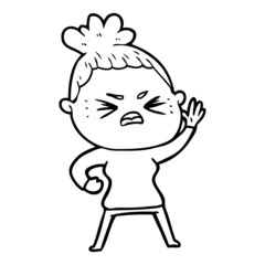 cartoon angry woman