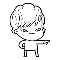 cartoon happy woman